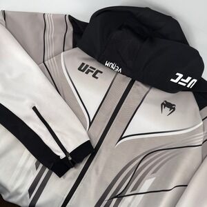 Venum UFC Hoodie Mens XXXL Gray Black Full Zip Authentic Fight Week Jacket MMA